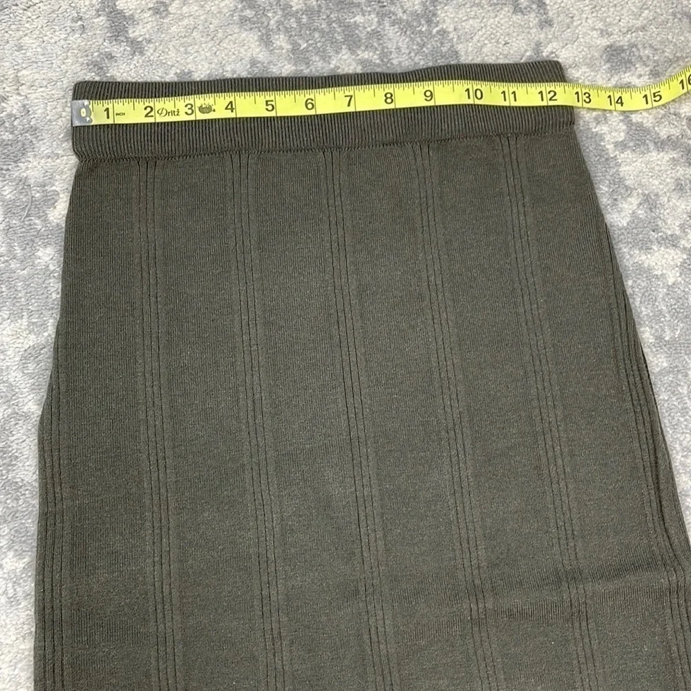 NWT L’Agence Jessica Rib Knit Midi Skirt Pencil Green Gray Juniper Sz XS